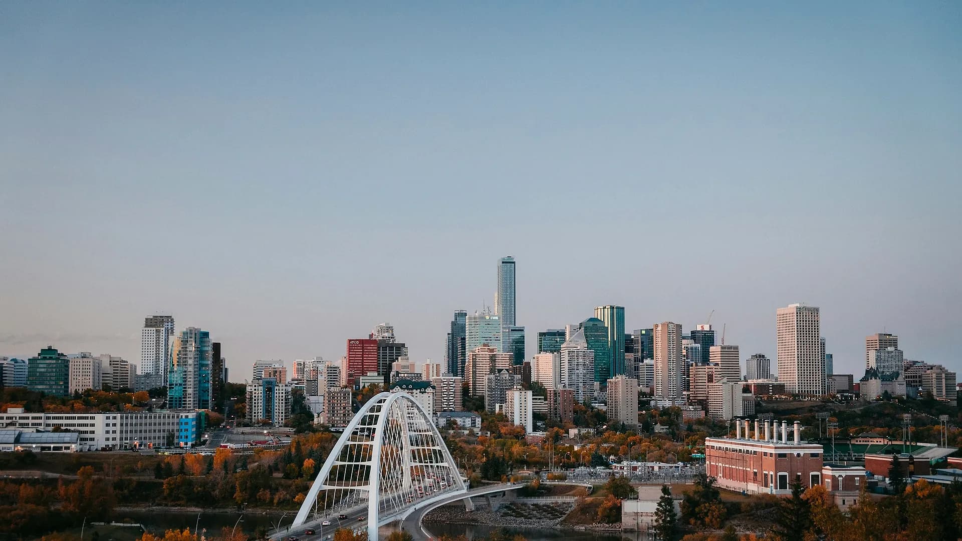 Edmonton Alberta cityscape at dusk — Terrivis Advisory sustainability consultants